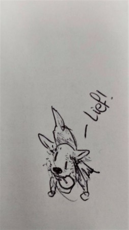 Geschetste hond (pen)